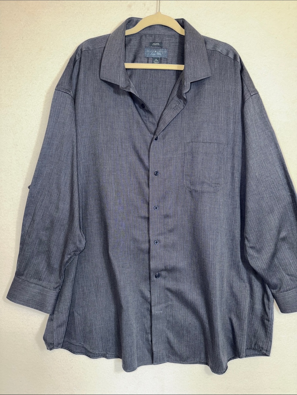 Joseph Abbound Men's No iron Classic Fit Casual Button-Up Shirt Indigo Blue